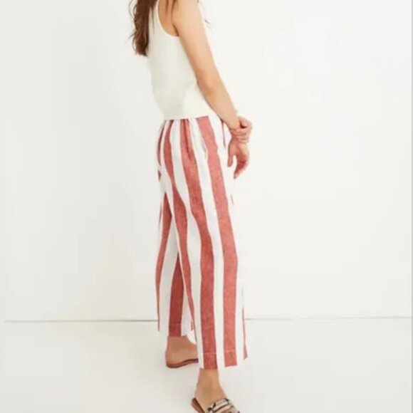Madewell Huston Wide Leg Pull On Linen‎ Crop Pants Size Small - Picture 2 of 12